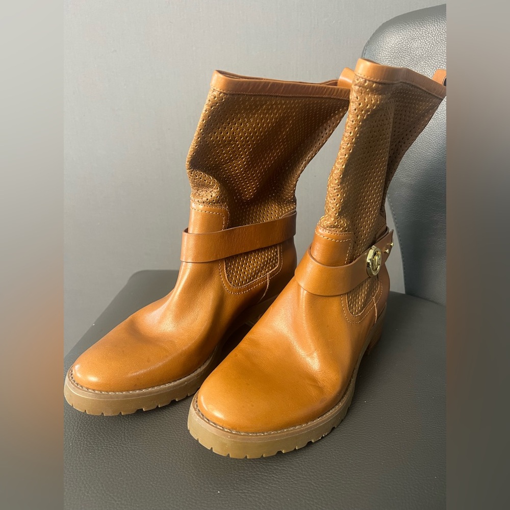 Michael Kors Brown Ankle Booties with Premium Leather